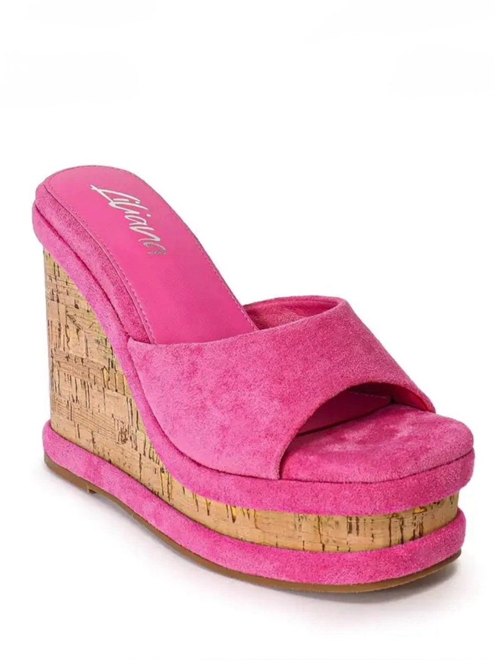 Women’s Madeline Pink Cork Wedge Platform Mules